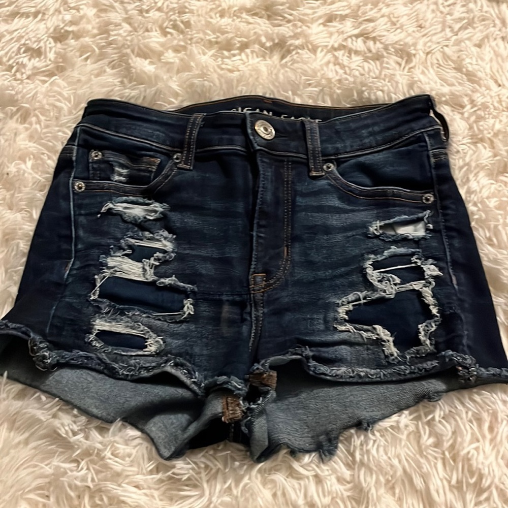 Dark blue American eagle jean shorts